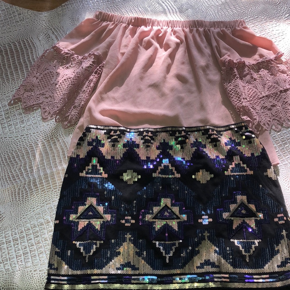 Sequin skirt.